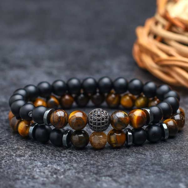 TCC™ Tiger Eye With Agate Wealth & Protection Charm Bracelet